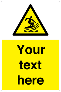 Custom Warning surf craft area